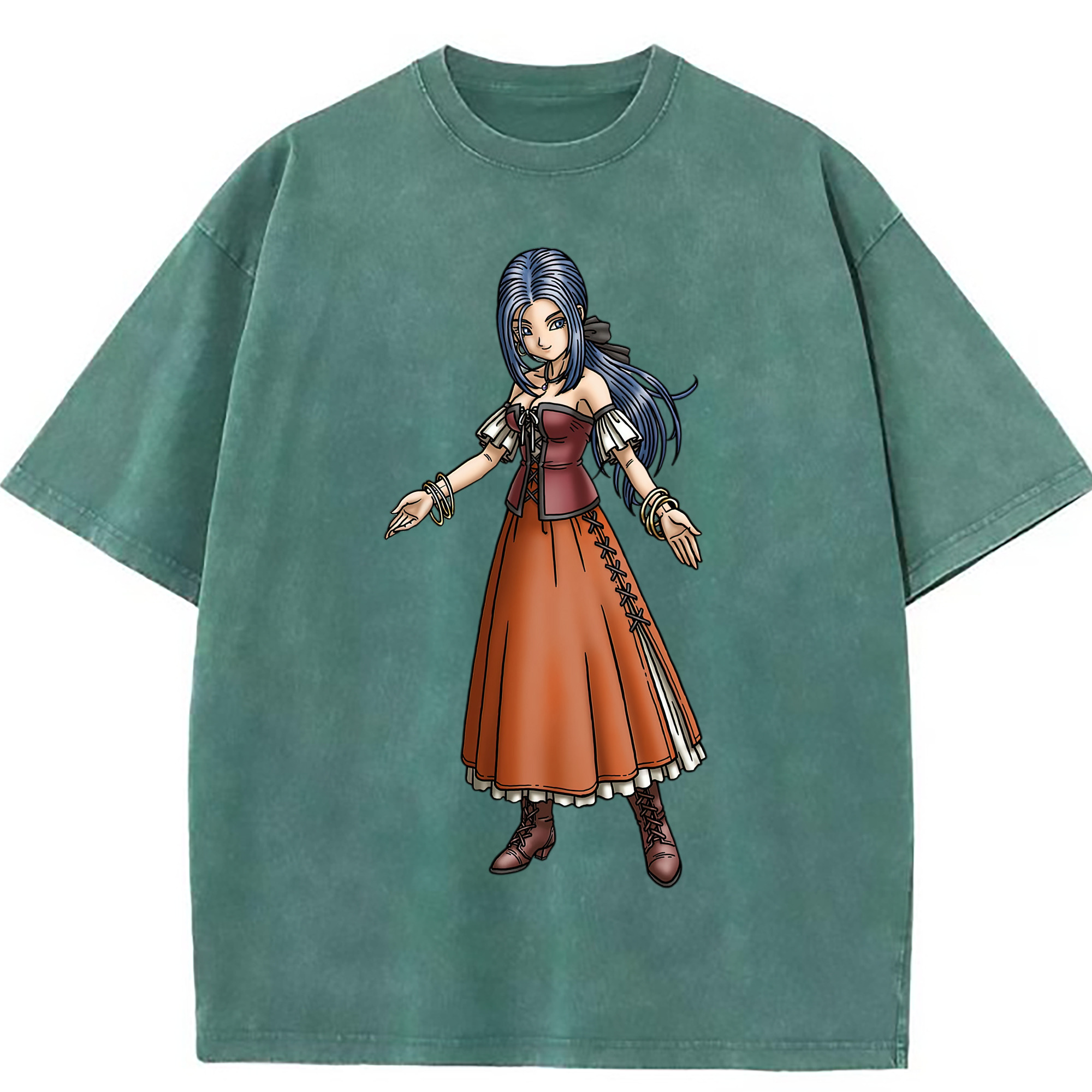 （画像用） ドラゴンクエスト Doragon Kuesuto Dragon Quest 綿100% ヴィンテージ風 半袖Tシャツ（フロントプリント）